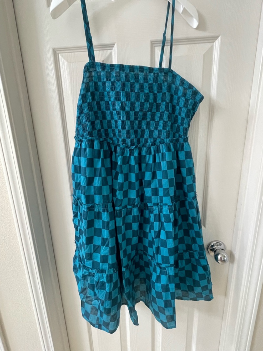 torrid Teal Checkered Tiered Sundress with Smocked Bodice